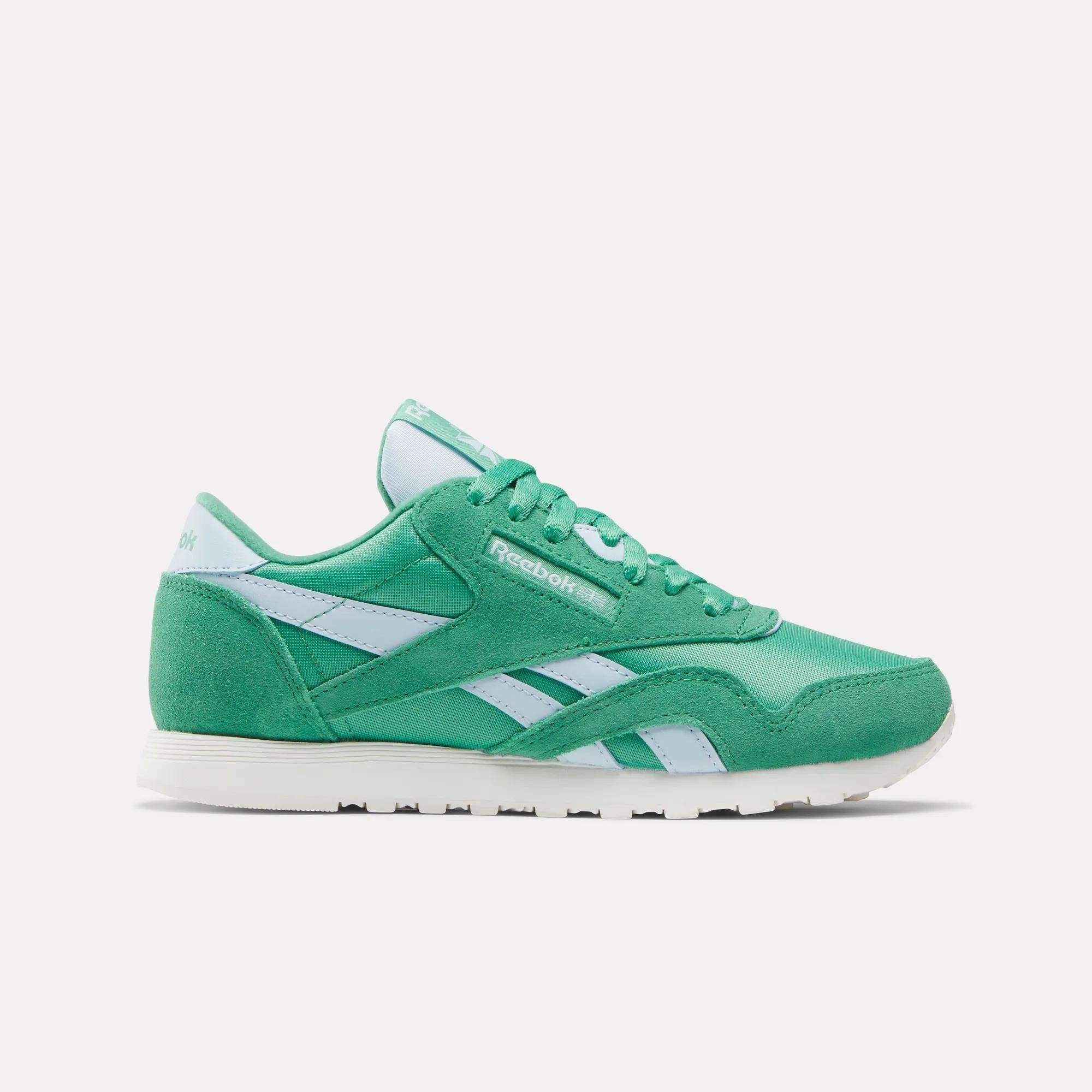 (取寄) リーボック ライフスタイル レディース クラシック ナイロン Reebok Lifestyle women Classic Nylon Upgrade Green/Upgrade Green/Glass Blue Classic Nylon Shoes - Reebok