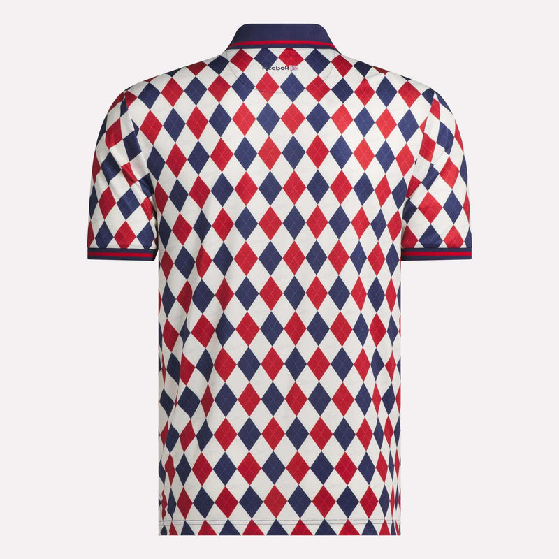 Men's Short Sleeve Vector Argyle Print Polo