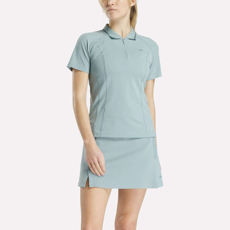 Women's Short Sleeve Zip Bodycon Golf Polo Shirt