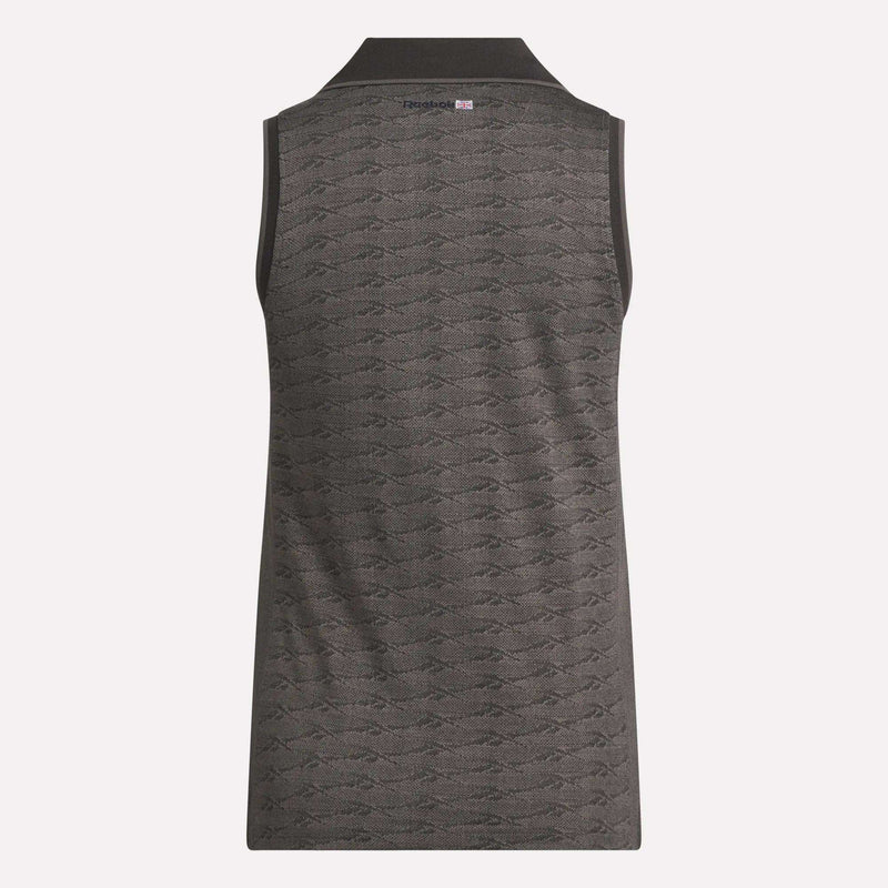 Women's Sleeveless Tonal Vector Jacquard Golf Polo Shirt