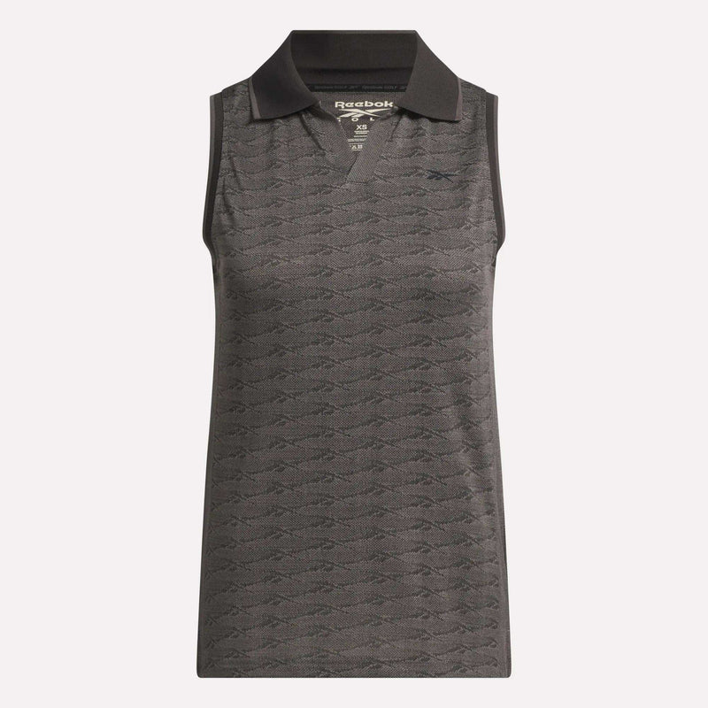 Women's Sleeveless Tonal Vector Jacquard Golf Polo Shirt