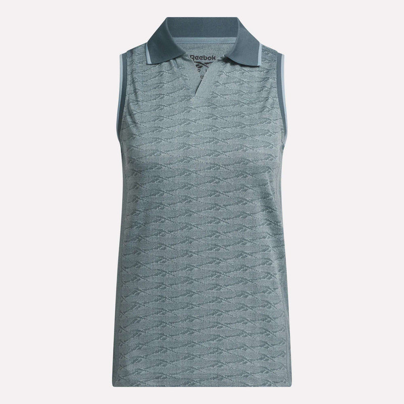 Women's Sleeveless Tonal Vector Jacquard Golf Polo Shirt