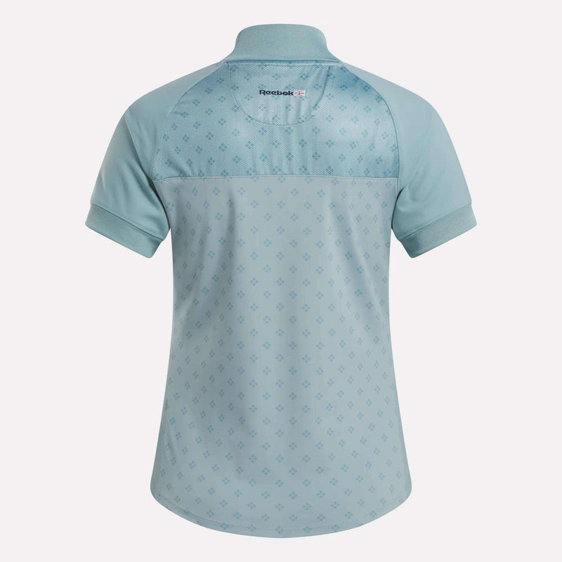 Women's Short Sleeve 1/4 Zip Mini Argyle Print Top