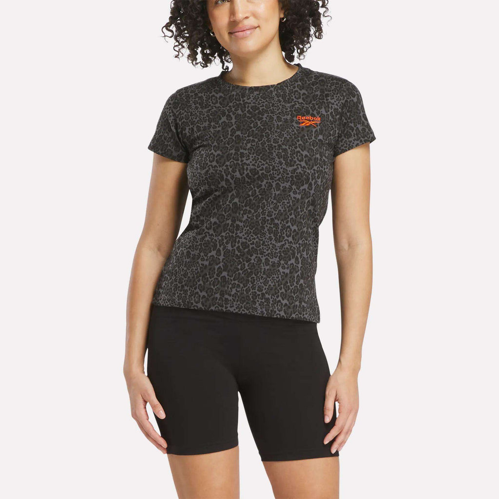 Women's Leopard Print Baby T-Shirt - Reebok