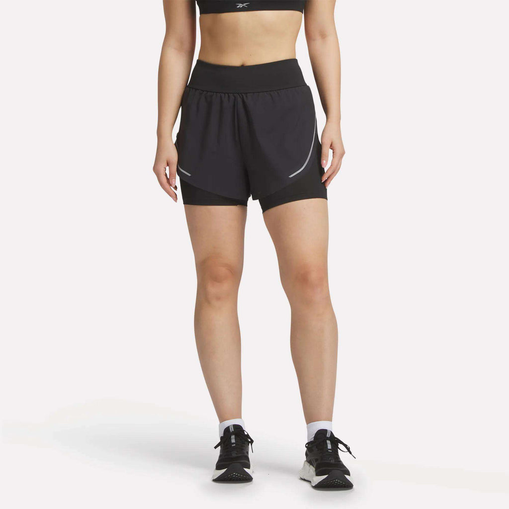 Women's Lux Metallic 2-in-1 Running Shorts 3" - Reebok
