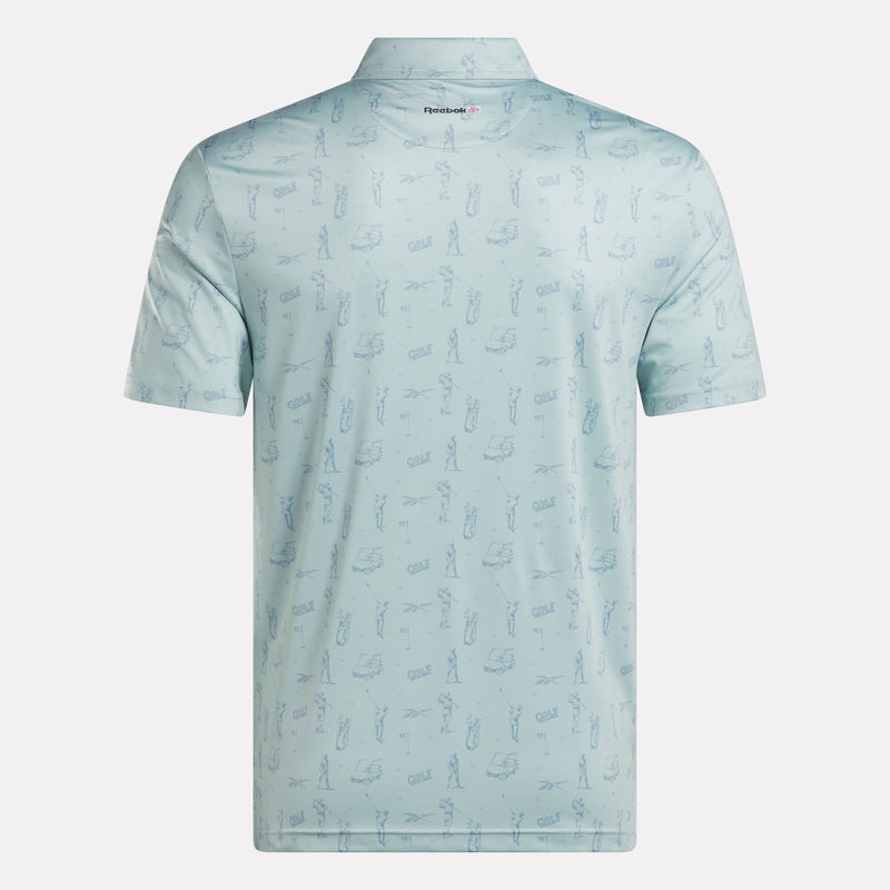Men's Short Sleeve Tournament Etching Print Polo Shirt