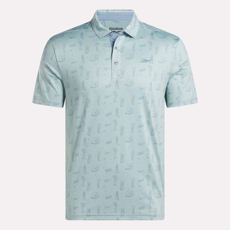Men's Short Sleeve Tournament Etching Print Polo Shirt