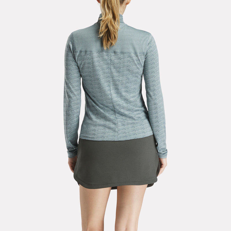 Women's Long Sleeve Engineered Vector Jacquard 1/4 Zip Golf Pullover Top