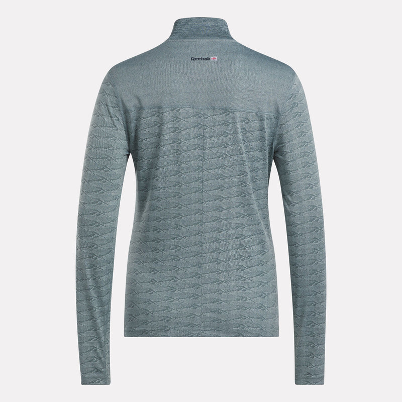 Women's Long Sleeve Engineered Vector Jacquard 1/4 Zip Golf Pullover Top