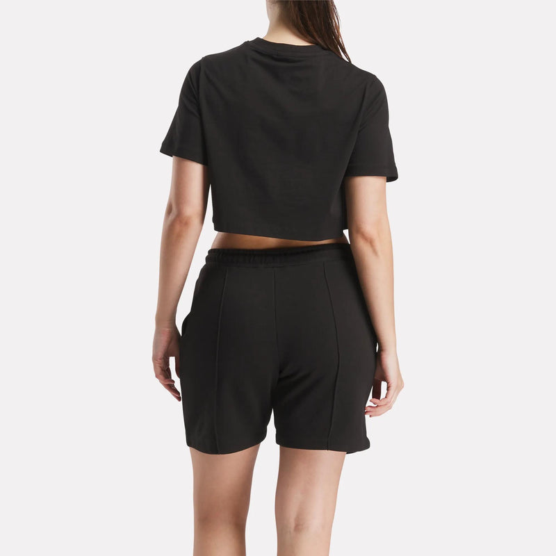 Women's Two-Color Logo Crew Cropped Short Sleeve Tee