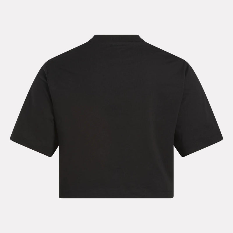 Women's Two-Color Logo Crew Cropped Short Sleeve Tee