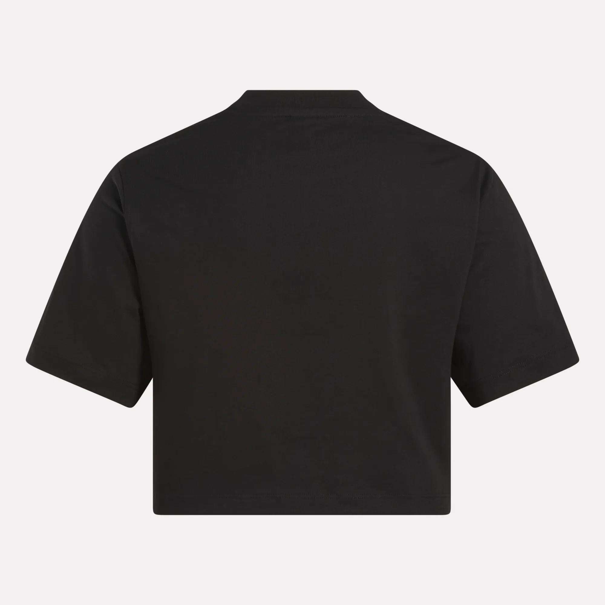 Women's Two-Color Logo Crew Cropped Short Sleeve Tee - Reebok