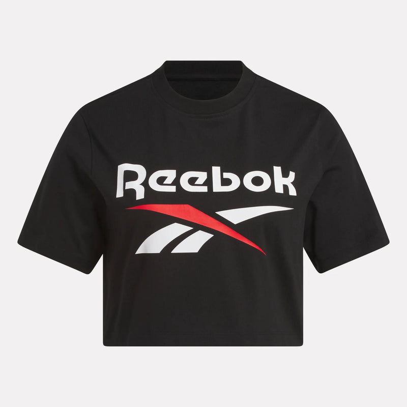 Women's Two-Color Logo Crew Cropped Short Sleeve Tee