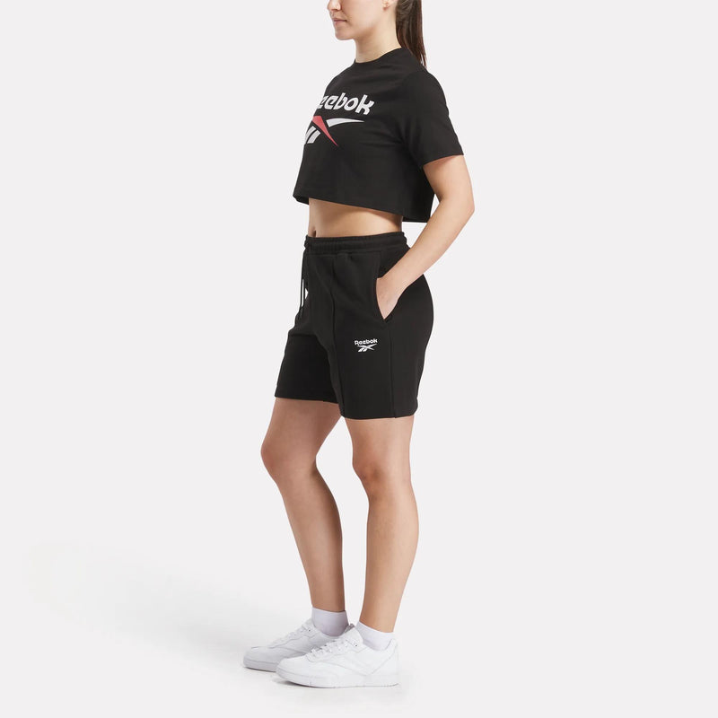 Women's Two-Color Logo Crew Cropped Short Sleeve Tee