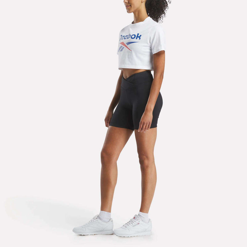 Women's Two-Color Logo Crew Cropped Short Sleeve Tee
