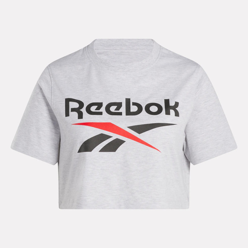 Women's Two-Color Logo Crew Cropped Short Sleeve Tee