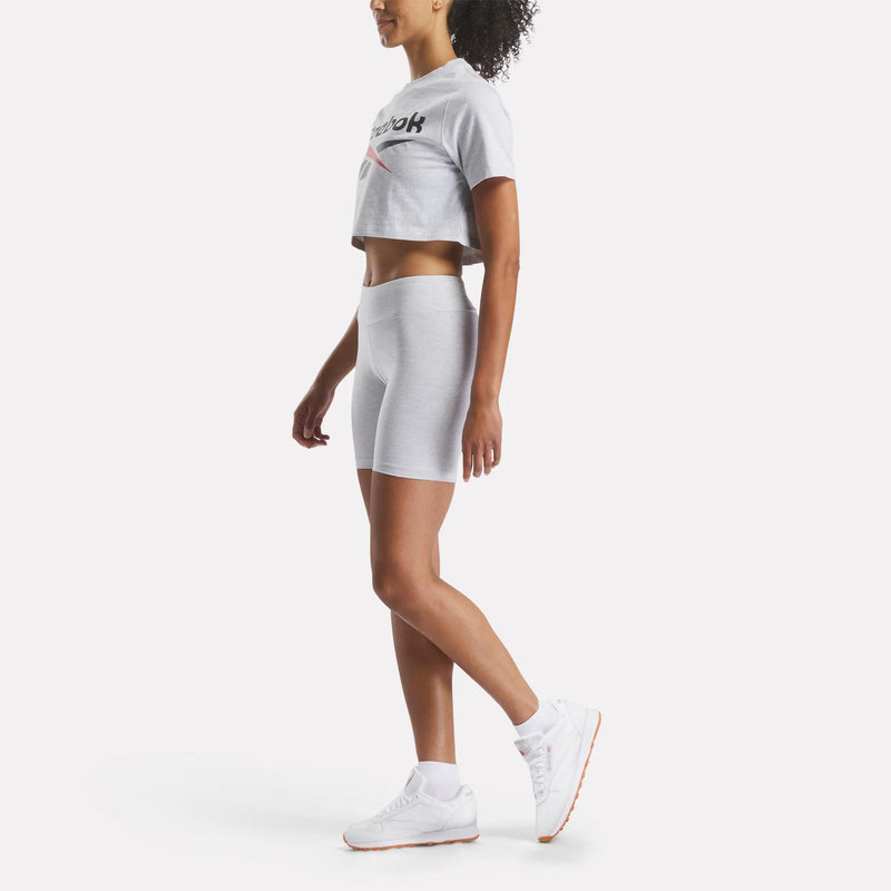 Women's Two-Color Logo Crew Cropped Short Sleeve Tee
