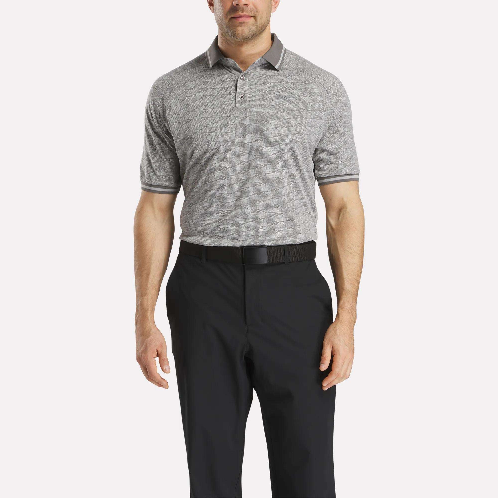 Short Sleeve Tonal Vector Jacquard Polo Shirt with Tipped