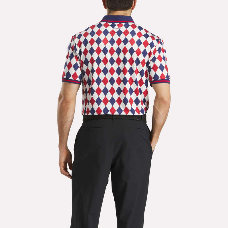 Men's Short Sleeve Vector Argyle Print Polo