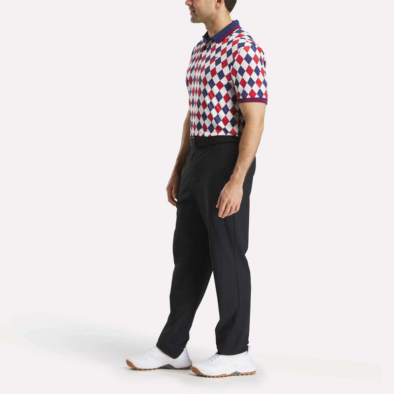 Men's Short Sleeve Vector Argyle Print Polo