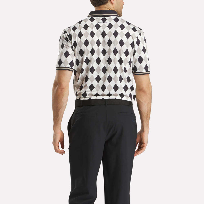 Men's Short Sleeve Vector Argyle Print Polo