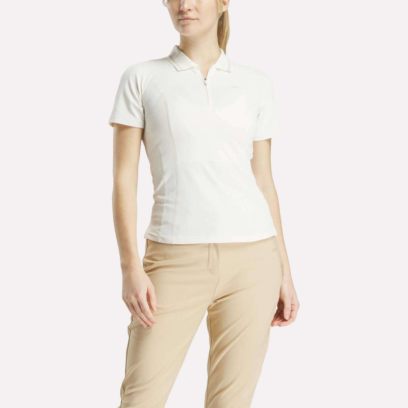 Women's Short Sleeve Zip Bodycon Golf Polo Shirt