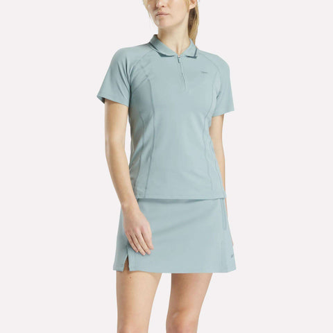 Women's Short Sleeve Zip Bodycon Golf Polo Shirt
