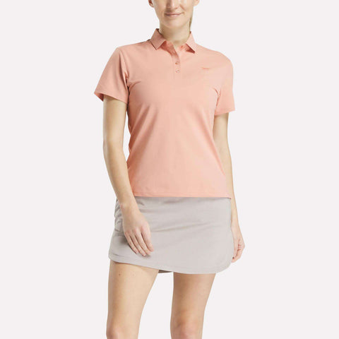 Women's Short Sleeve Stretch Pique Placket Polo Shirt