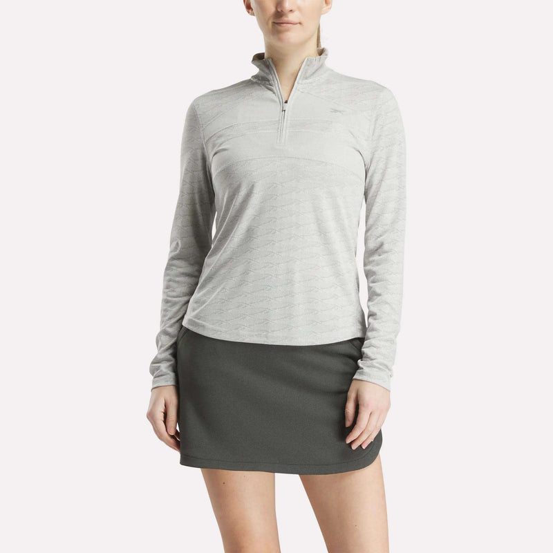 Women's Long Sleeve Engineered Vector Jacquard 1/4 Zip Golf Pullover Top