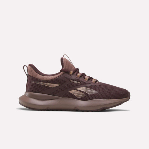 The Women's Cityride 2 Running Shoes by Reebok feature a mesh upper, lace-up closure, and a slightly elevated FuelFoam cushioned sole in Light Cocoa/Dark Cocoa/Copper with the Reebok logo on the side for added style.