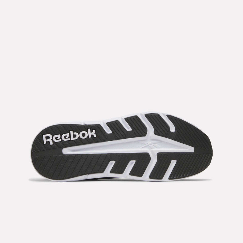 The image displays the black and white rubber sole of Reebok’s Nano Gym 2.0 Training Shoes, highlighting the brand logo and unique tread patterns designed for excellent grip.