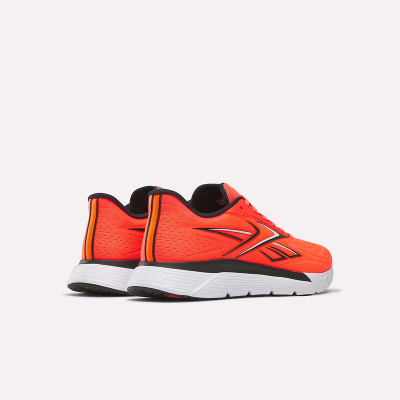 A pair of Reebok Nano Gym 2.0 Training Shoes in bright orange with black accents and high-rebound foam white soles, shown from back and side angles on a plain white background.