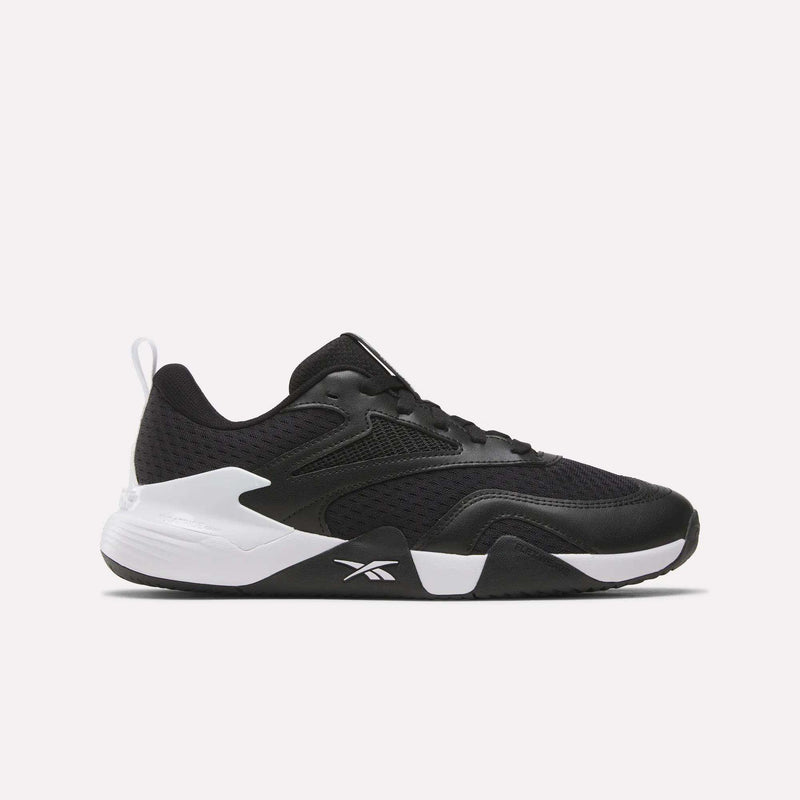 Men’s Phase Advantage Tennis Shoes in black and white, featuring a mesh upper, white midsole, and black outsole.