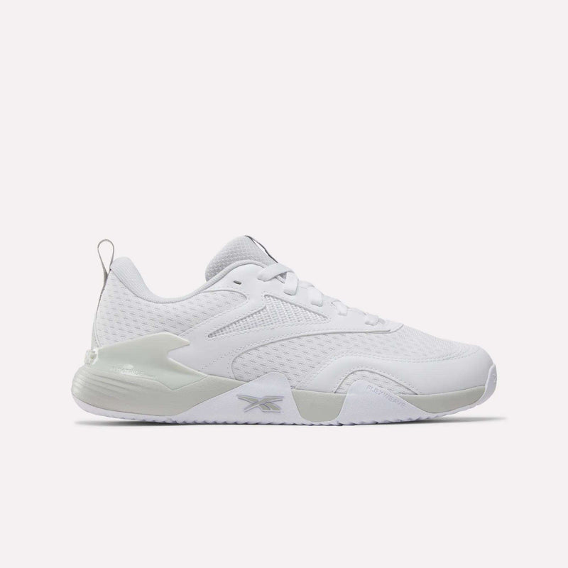 Men’s Phase Advantage Tennis Shoes in Ftwr White/New Grey, featuring a Floatride EVA midsole, grey heel stabilizer, and textured sole.