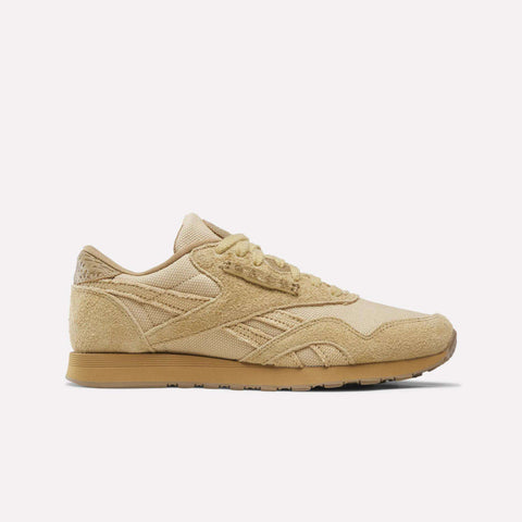 Tan Reebok x Avatar Classic Nylon Shoes featuring suede overlays, mesh panels, and a matching rubber sole.