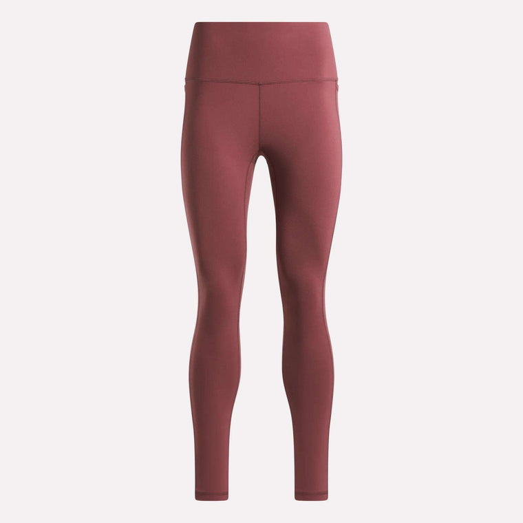 Reebok Women's Odyssey High-Rise 7/8 Leggings in solid mauve, shown against a plain light background.