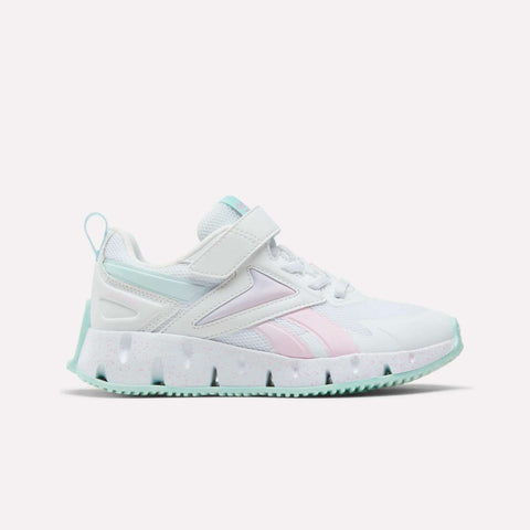 The Reebok Pyro Storm Shoes - Big Kids are athletic sneakers in Grey 2 with Sport Red and Black accents, featuring a thick sole and the iconic Reebok logo on the side. Displayed on a plain white background, these shoes combine style and comfort—perfect for kids who need reliable running shoes.