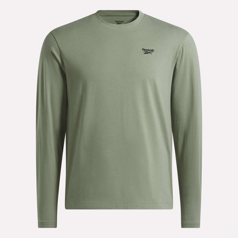 Sea spray Men’s Session Long Sleeve Tee featuring a long-sleeve crewneck design with a small Reebok logo printed on the left chest.