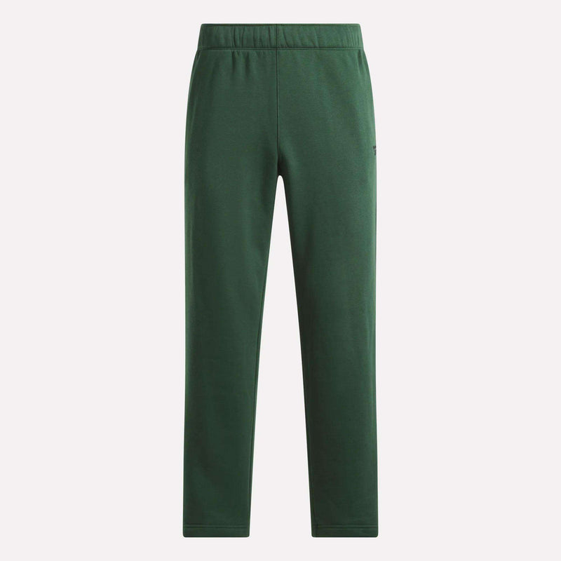 Heritage Green, loose-fit Reebok Men’s Straight Leg Pants with a straight-leg cut and an elastic waistband.