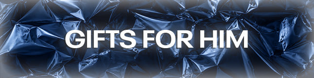 GIFTS FOR HIM ON BLUE BACKGROUND