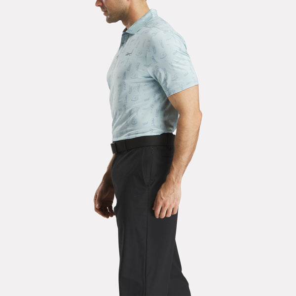 Men's Short Sleeve Tournament Etching Print Polo Shirt