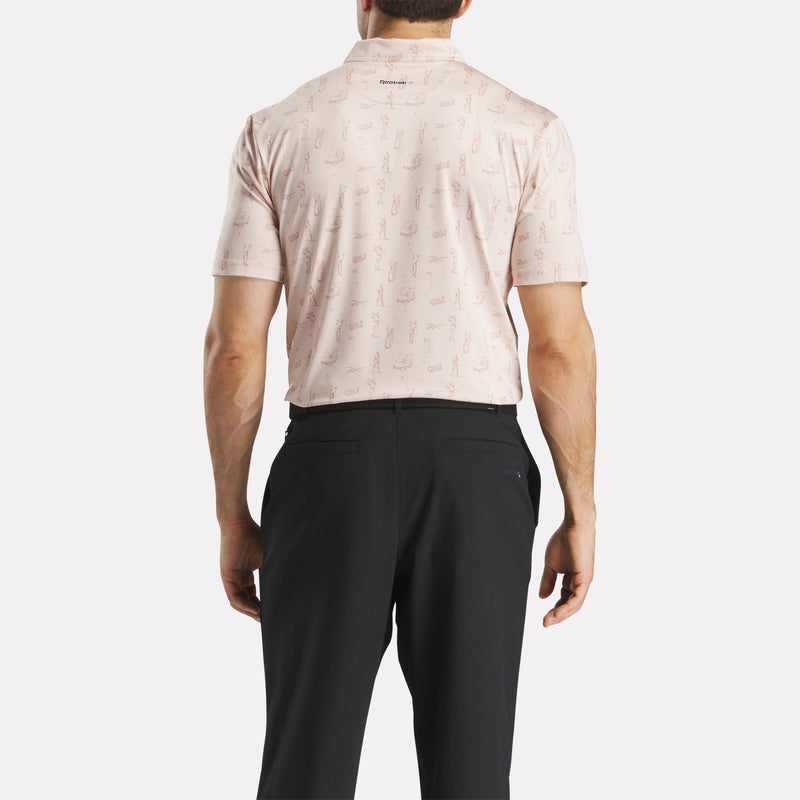 Men's Short Sleeve Tournament Etching Print Polo Shirt