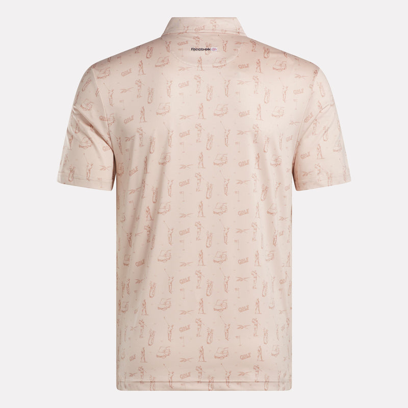 Men's Short Sleeve Tournament Etching Print Polo Shirt