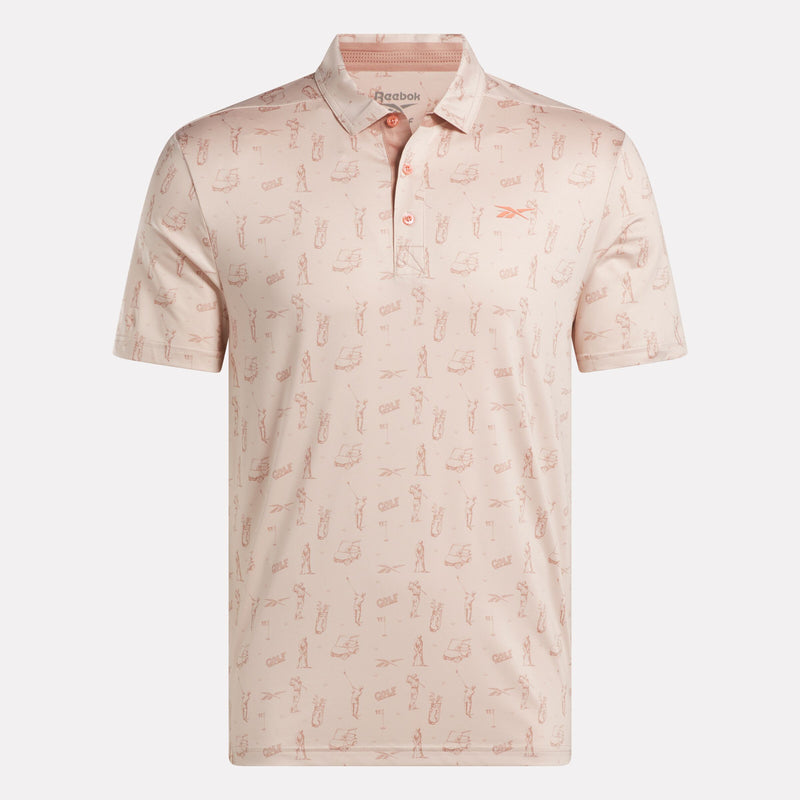 Men's Short Sleeve Tournament Etching Print Polo Shirt