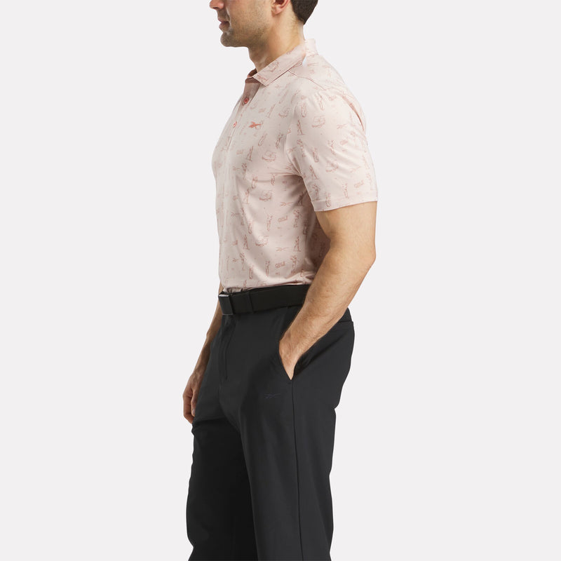 Men's Short Sleeve Tournament Etching Print Polo Shirt