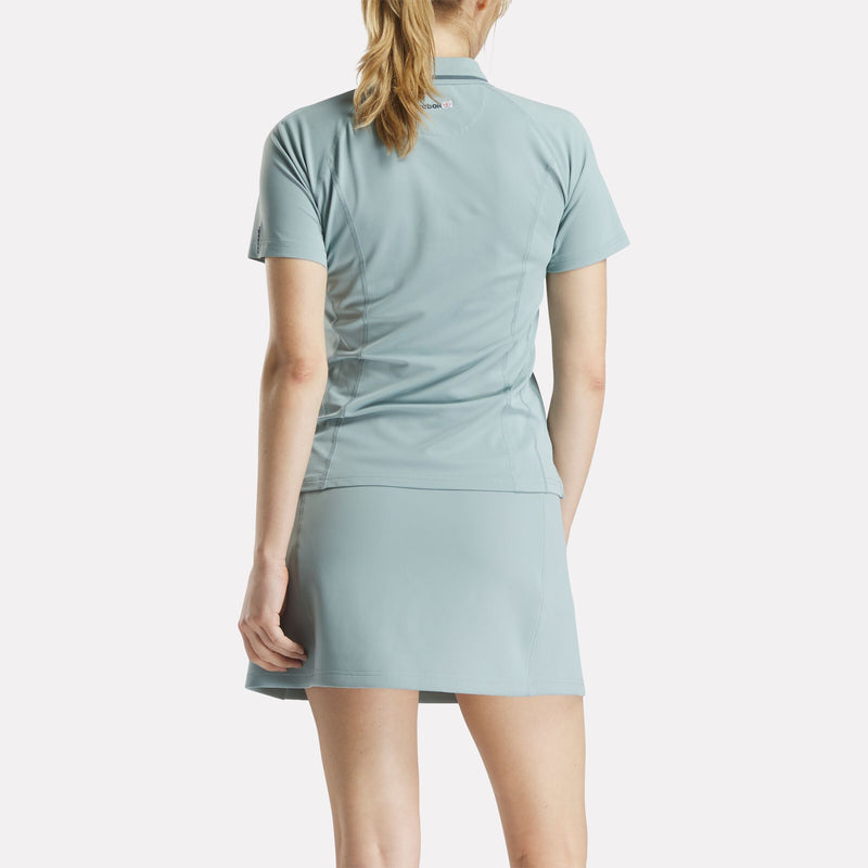 Women's Short Sleeve Zip Bodycon Golf Polo Shirt