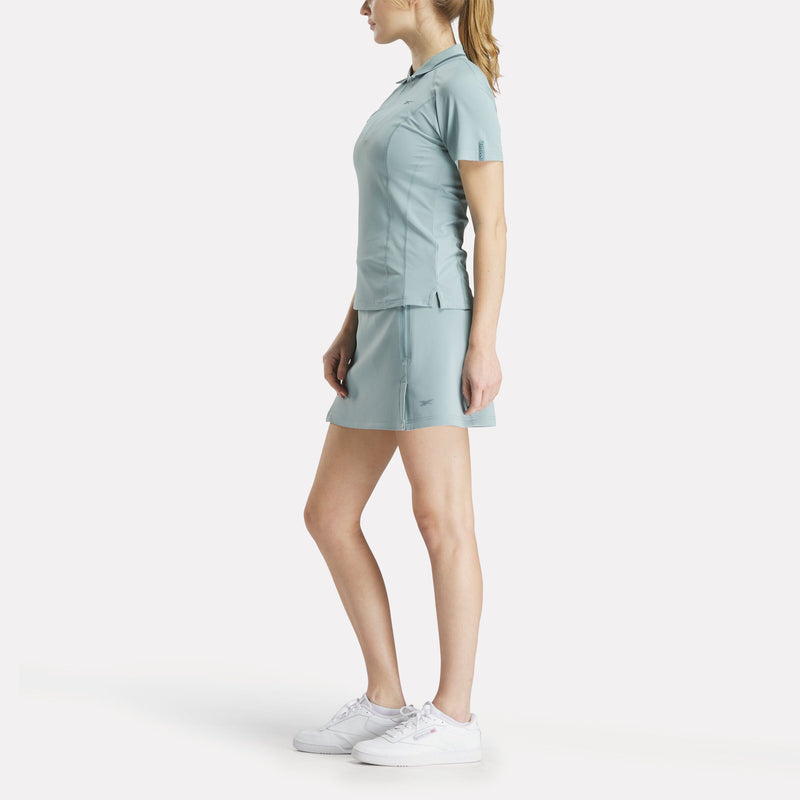 Women's Short Sleeve Zip Bodycon Golf Polo Shirt