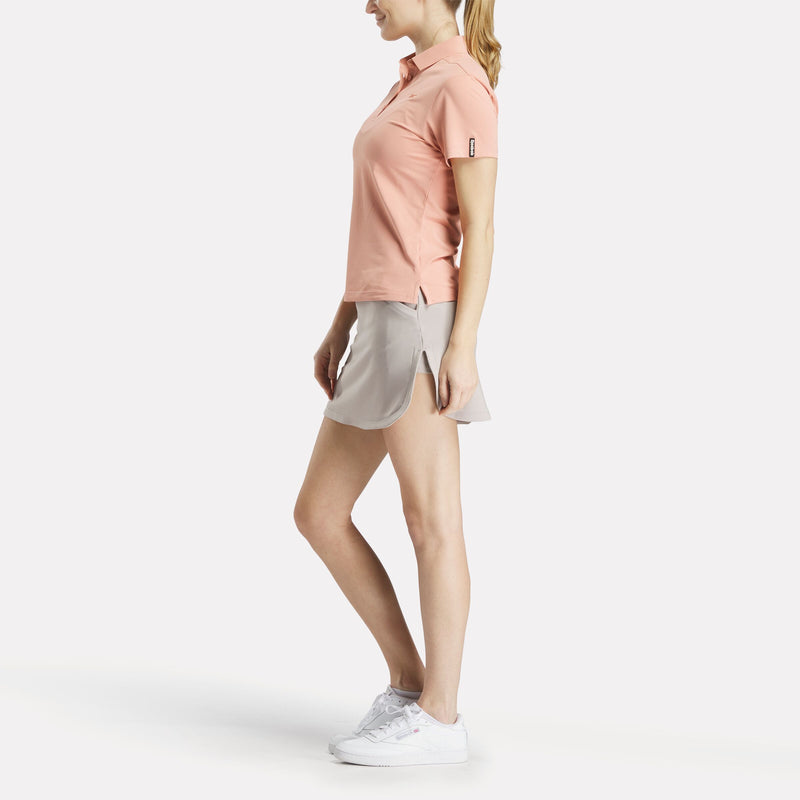 Women's Short Sleeve Stretch Pique Placket Polo Shirt