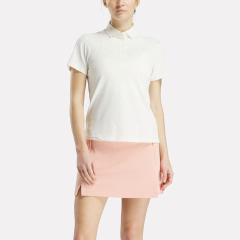 Women's Short Sleeve Stretch Pique Placket Polo Shirt
