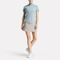 Women's Short Sleeve 1/4 Zip Mini Argyle Print Top